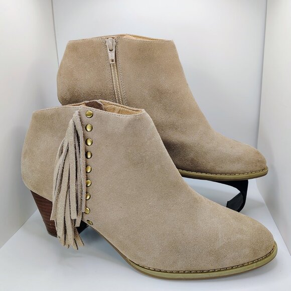 Vionic Suede Fringe Ankle Boots 8.5 – Western Chic - Picture 1 of 7